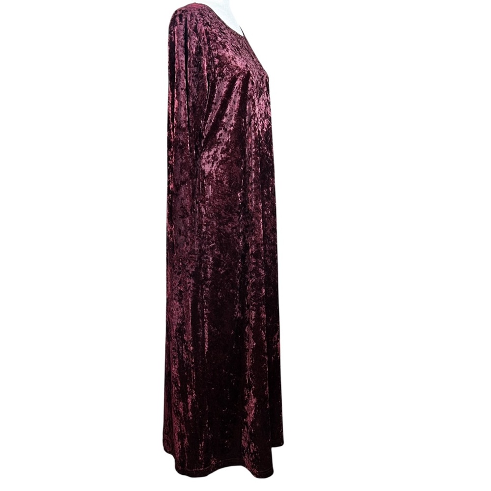 Vintage Crushed Velvet Maxi Dress 12/14 Whimsigoth Dark Romantic Gothic - Picture 3 of 10